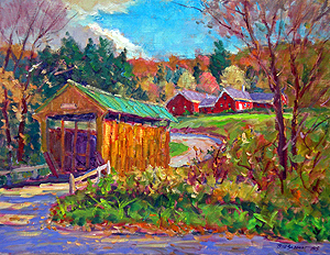 Kissing Bridge, Waterville, Vermont ~ Painting by Bill Schmidt